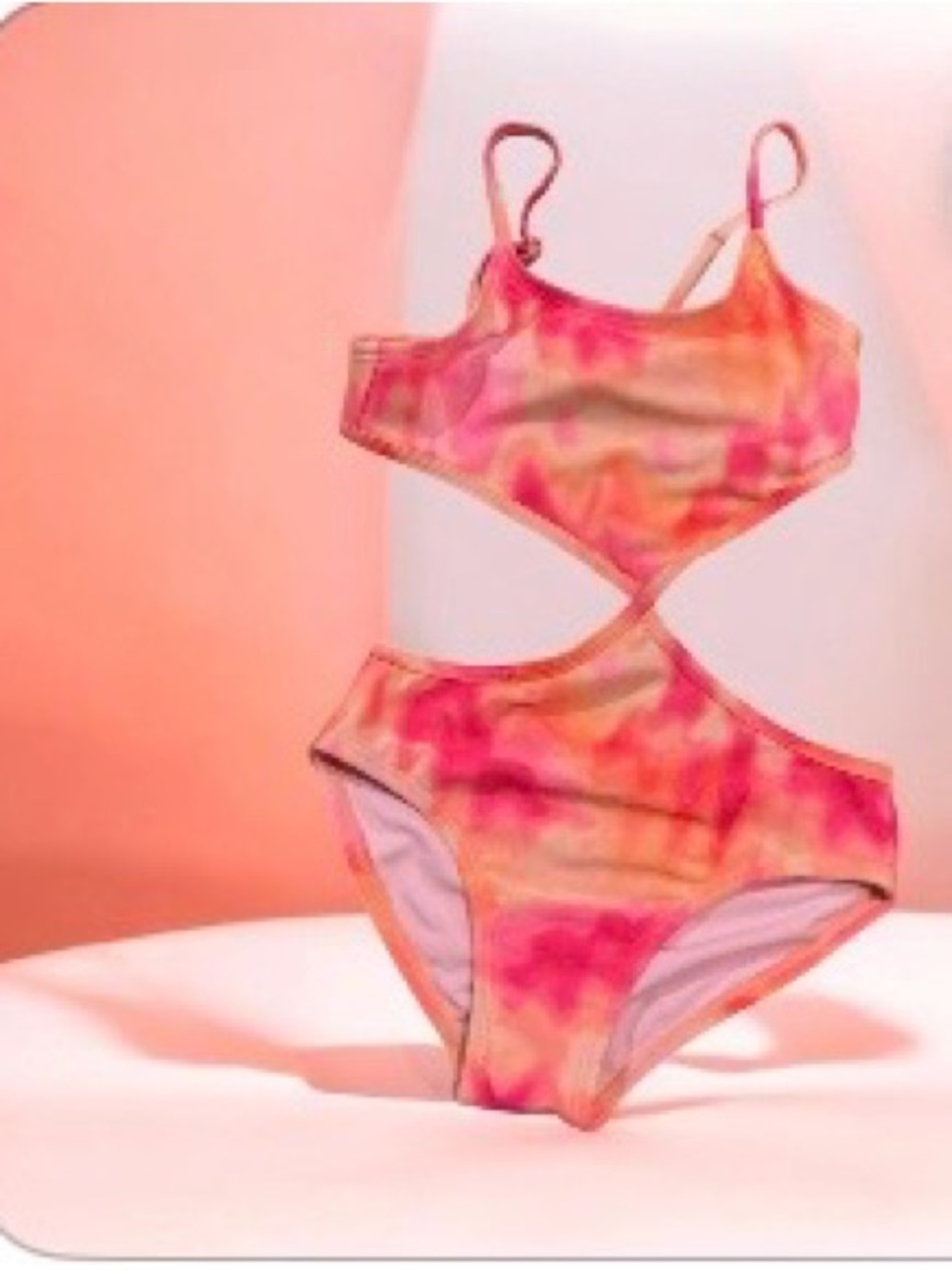 Buy 1 get 1 50% off art class Pink and Orange Tie-Dye One-Piece Swimsuit